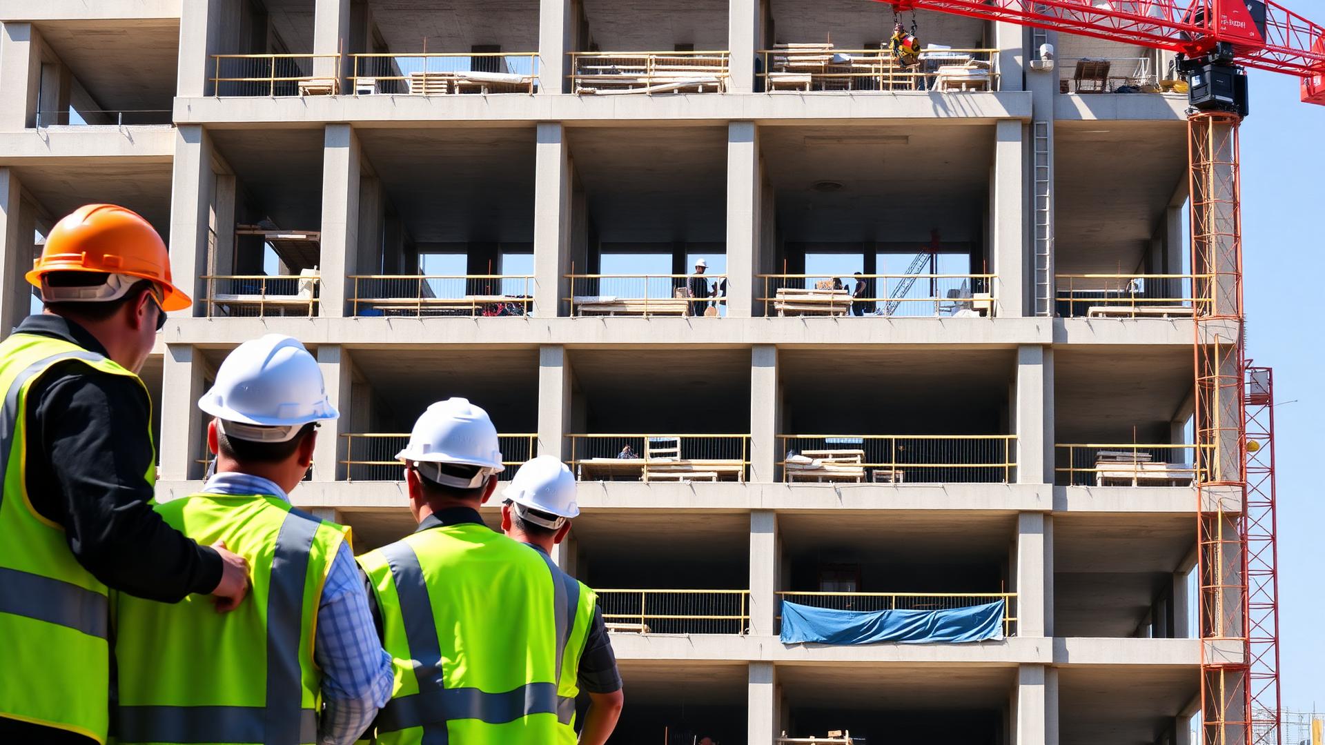 MAGMA construction team on a commercial building site in Lebanon, Lebanon